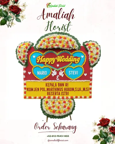 Karangan Papan Bunga Pernikahan di Bunder